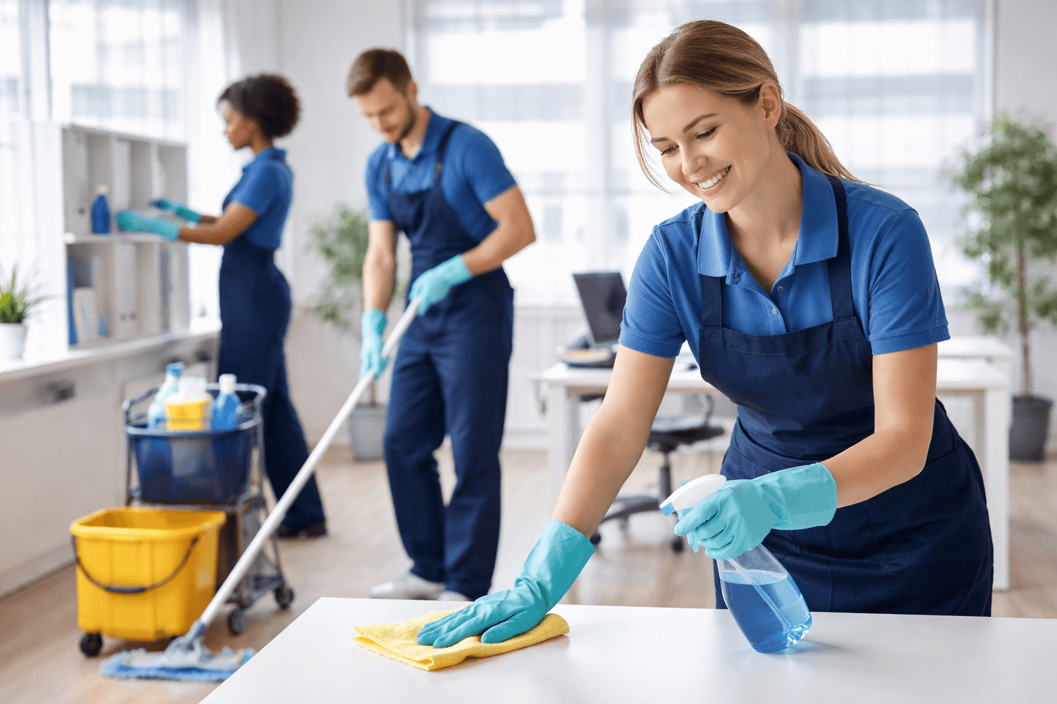 ELMA Schoonmaken team aan het werk